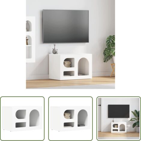 TV in legno -  Mobile TV Bianco 60 x 35 x 40 cm Legno multistrato