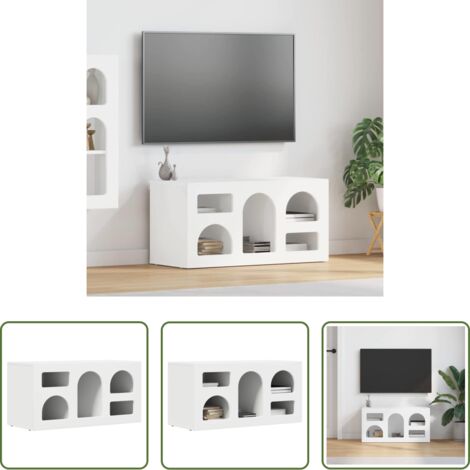 TV in legno -  Mobile TV Bianco 80 x 35 x 40 cm Legno multistrato
