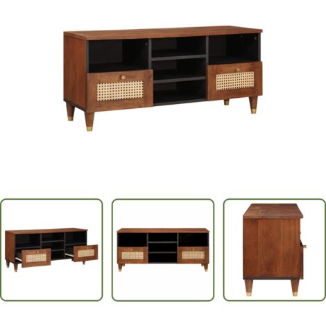 TV in legno -  Mobile TV Marrone 100 x 33,5 x 46 cm Legno di mango massello
