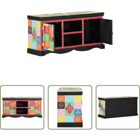 TV in legno -  Mobile TV Multicolore 100 x 35 x 50 cm Legno di mango massello