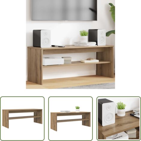 TV in legno -  Mobile TV Rovere artigianale 100 x 35 x 40 cm Legno multistrato