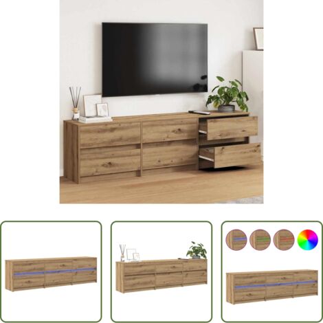TV in legno -  Unità TV 2 pcs Rovere artigianale 180 x 34 x 50 cm