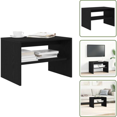 TV in legno - vidaXL Mobile Porta TV Rovere Nero 60x40x40 cm in Legno Multistrato - Mobile multifunzione