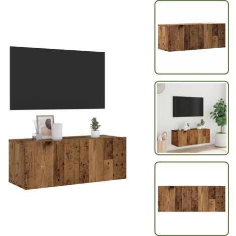 TV in legno - vidaXL Mobile TV a Parete Legno Antico 80x30x30 cm in Truciolato -