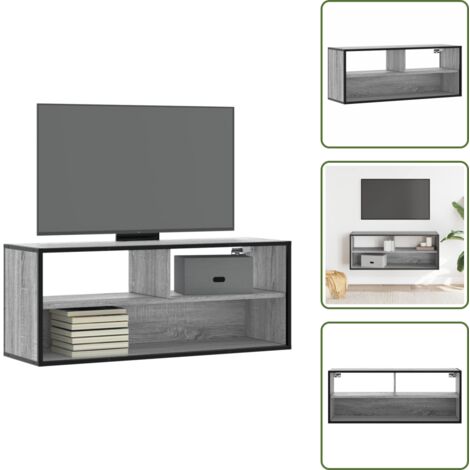 TV in metallo - vidaXL Mobile TV Grigio Sonoma 100x31x39,5cm Legno Multistrato Metallo - Mobile per TV