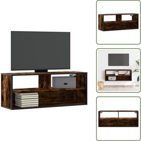 TV in metallo - vidaXL Mobile TV Rovere Fumo 100x31x39,5cm Legno Multistrato e Metallo - Mobile per TV