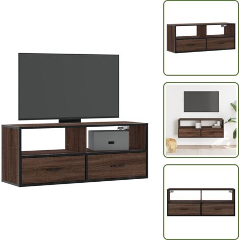 TV in metallo - vidaXL Mobile TV Rovere Marrone 100x31x39,5 cm in Truciolato e Metallo - Mobile per TV