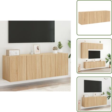 TV in parete - vidaXL Mobili TV a Parete 2pz Rovere Sonoma 60x30x41 cm - Mobile per dispositivi