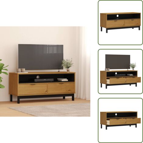TV in pino - vidaXL Mobile TV FLAM 110x40x50 cm in Legno Massello di Pino -