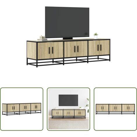TV in salotto -  Mobile TV Rovere Sonoma 150x35x41 cm in Truciolato e Metallo