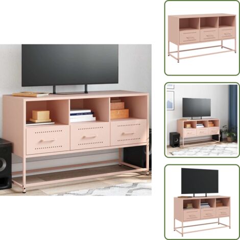 TV industriale - vidaXL Mobile TV Rosa 100,5x39x60,5 cm in Acciaio - Armadio TV