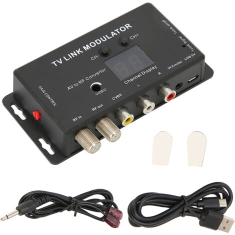 TV Link TM70RG Modulator mit einstellbarer Verstärkung, PAL/NTSC-kompatibel, multifunktionaler UHF-Konverter für Zuhause
