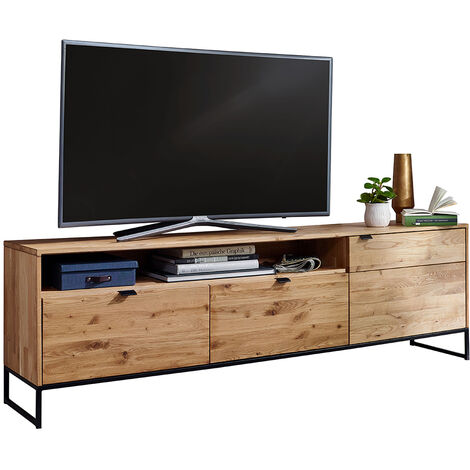 TV Lowboard 180 cm in Wildeiche massiv geölt WELLINGTON-69, B/H/T ca. 180/56,9/40 cm
