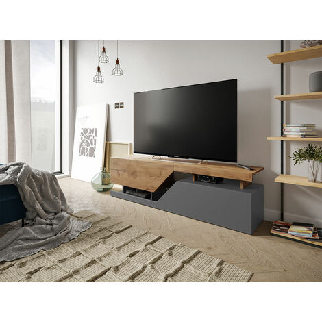 TV-Lowboard Ceelias, Weiß / Wotan - white
