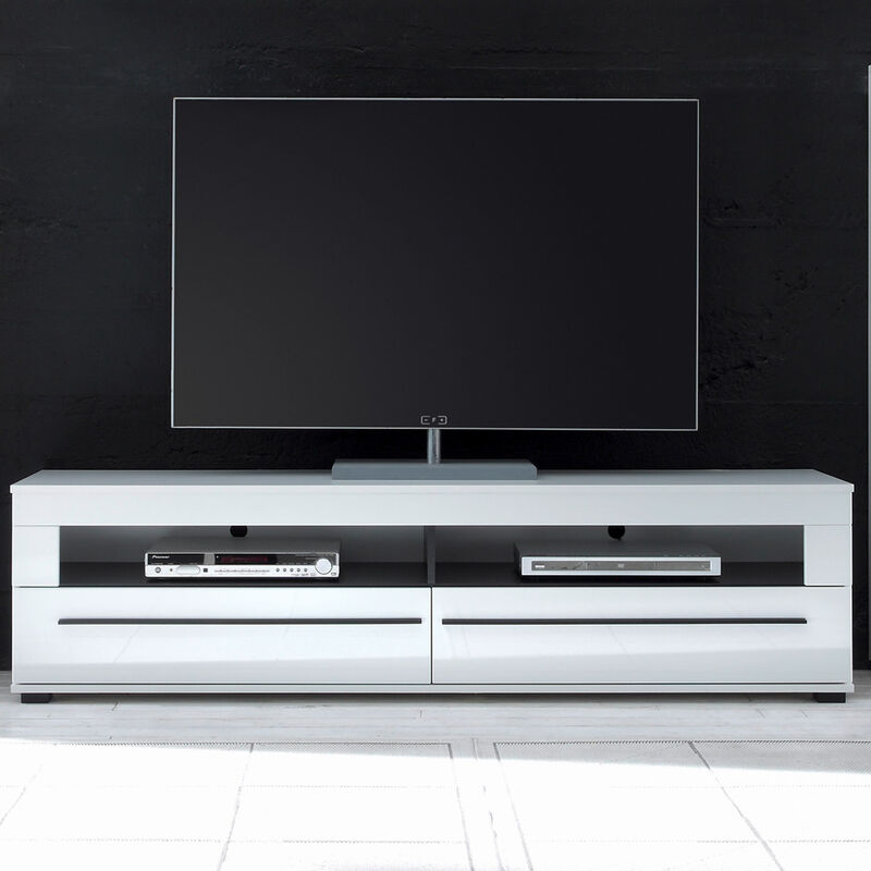 TV-Lowboard COLORADO-61 in weiß Hochglanz mit 2 Schubkästen modernes Design BxHxT: 180x47x42cm