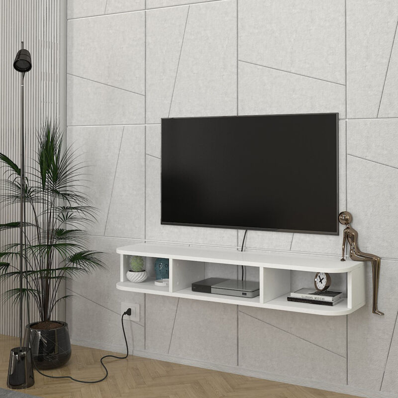 [en.casa] - Tv-lowboard Hängend Oundsvas 120x30x19 Cm Weiß