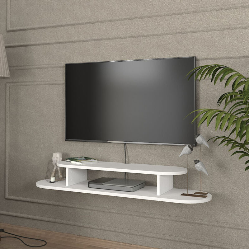 [en.casa] - Tv-lowboard Hängend Targema 120x30x16 Cm Weiß
