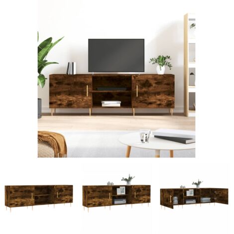TV-Lowboard Holz - vidaXL TV-Schrank Räuchereiche 150x30x50 cm Holzwerkstoff - TV-Schrank mit Fächern