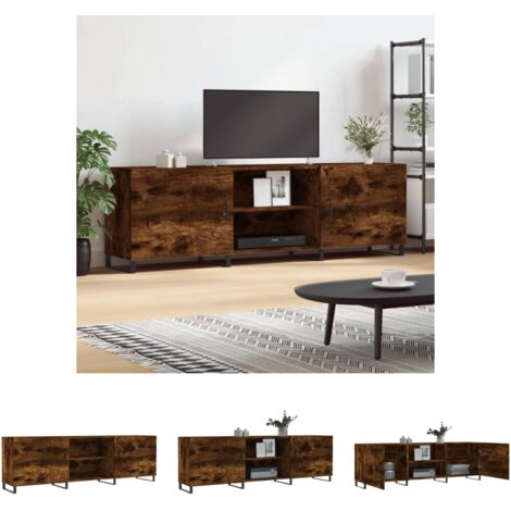 TV-Lowboard Holz - vidaXL TV-Schrank Räuchereiche 150x30x50 cm Holzwerkstoff - TV-Schrank mit Fächern