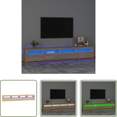 TV mobile con luci RGB -  Mobile Porta TV con Luci LED Rovere Sonoma 240x35x40 cm