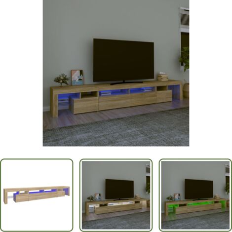 TV mobile con luci RGB -  Mobile Porta TV con Luci LED Rovere Sonoma 260x36,5x40 cm