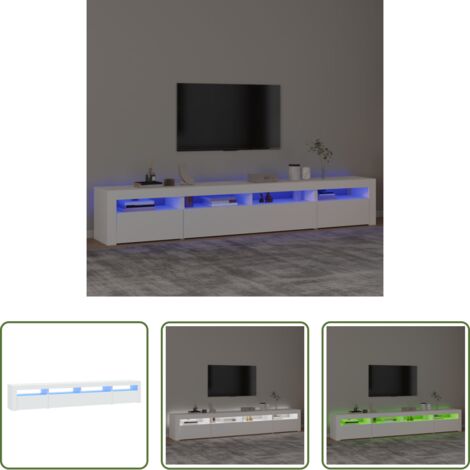 TV mobile -  Mobile Porta TV con Luci LED Bianco 240x35x40 cm