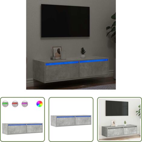 TV mobile -  Mobile Porta TV con Luci LED Grigio Cemento 100X35,5x25 cm