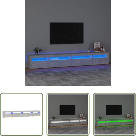 TV mobile -  Mobile Porta TV con Luci LED Grigio Cemento 270x35x40 cm