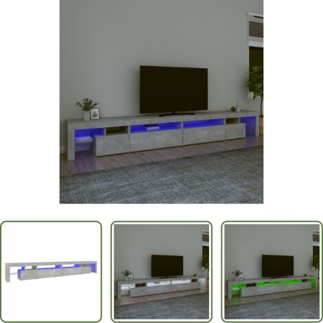 TV mobile -  Mobile Porta TV con Luci LED Grigio Cemento 290x36,5x40 cm