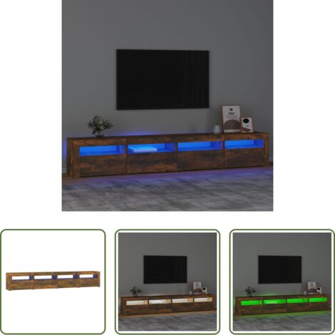 TV mobile -  Mobile Porta TV con Luci LED Rovere Fumo 240x35x40 cm