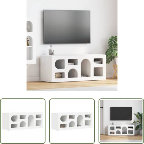 TV mobile -  Mobile TV Bianco 100 x 35 x 40 cm Legno multistrato