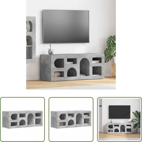 TV mobile -  Mobile TV Grigio cemento 100 x 35 x 40 cm Legno multistrato