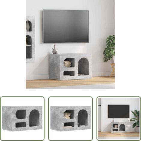 TV mobile -  Mobile TV Grigio cemento 60 x 35 x 40 cm Legno multistrato