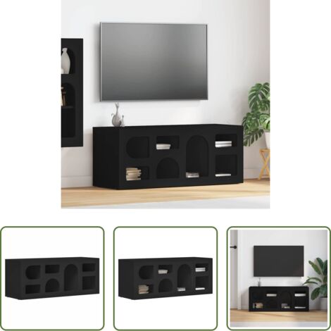 TV mobile -  Mobile TV Nero 100 x 35 x 40 cm Legno multistrato