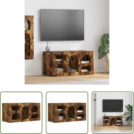 TV mobile -  Mobile TV Rovere fumé 80 x 35 x 40 cm Legno multistrato