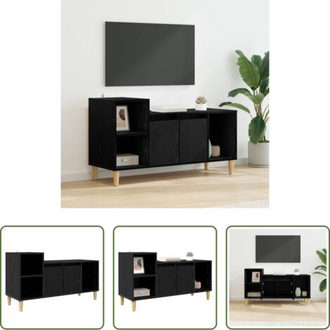 TV mobile -  Mobile TV Rovere Nero 100 x 35 x 55 cm Legno multistrato