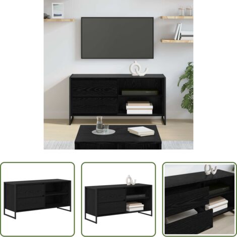 TV mobile -  Mobile TV Rovere Nero 100 x 36 x 49,5 cm Legno multistrato