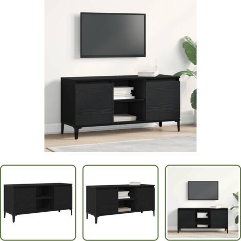 TV mobile -  Mobile TV Rovere Nero 102 x 35 x 50 cm Legno multistrato