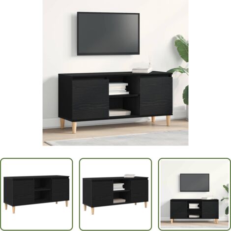 TV mobile -  Mobile TV Rovere Nero 102 x 35 x 50 cm Legno multistrato
