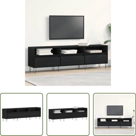 TV mobile -  Mobile TV Rovere Nero 150 x 30 x 44,5 cm Legno multistrato