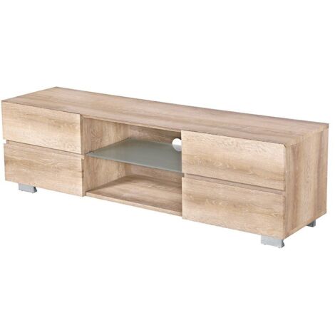 TV-Möbel 150cm Kollektion CADIZ. Farbe helles Eichenholz - 4 Schubladen.