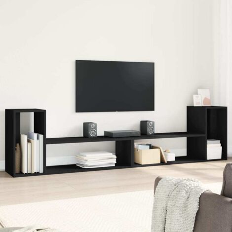 TV-Möbel 2 Stück schwarz 100x30x50 cm aus Spanplatte