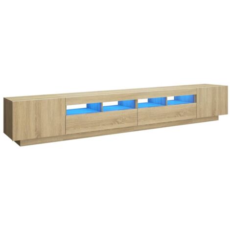 TV-Möbel mit LED-Lichtern Sonoma-Eiche 260x35x40 cm
