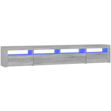 TV-Möbel mit LED-Lichtern Sonoma Grau 240x35x40 cm