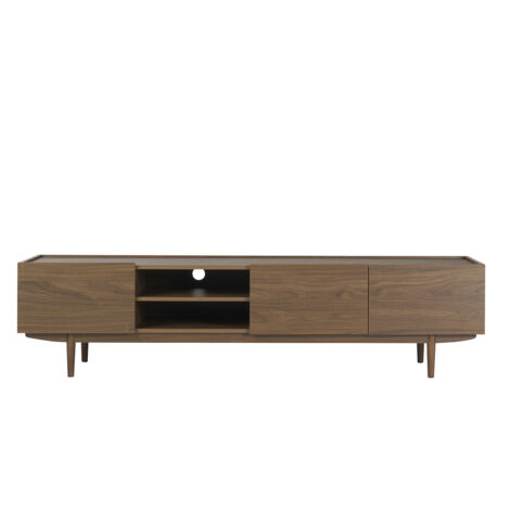 TV-Möbel mit Türen aus dunklem Holz B180 cm SANAA