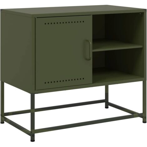TV-Möbel olivgrün 68x39x60,5 cm Stahl