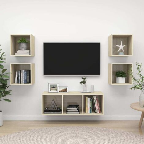 TV-Möbel Set 5 Teile Sonoma Eiche Ingenieurholz