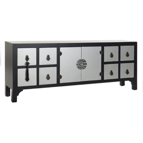 TV -Möbel TV MDF 130x24x51 Orientaler Noir Sapin MDF Material Multicolore Color Family Buffets Et Möbel Details Details