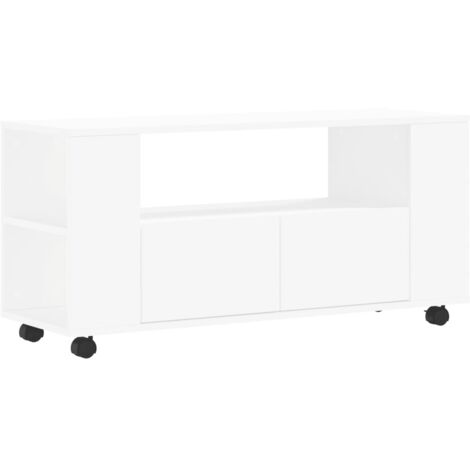 TV-Möbel Weiß 102x34,5x43 cm aus Spanplatte