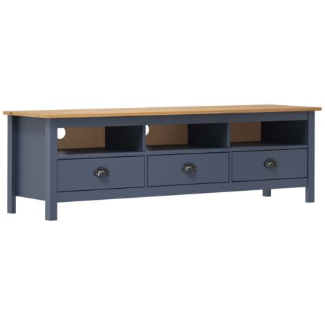 TV-Möbel,TV-Schrank TV-Lowboard für Wohnzimmer TV-Hängeschrank Hill Grau 158x40x47 cm Massivholz Kiefer - BonneVie51139
